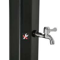 Outsunny Solardusche 35 Liter 0-55 ℃ warmes Wasser Camping Pooldusche mit Wasserhahn und Regenduschkopf Schwarz 17,5 x 14,5 x 216 cm(m-11)