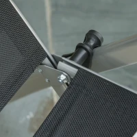 Outsunny Outdoor Sun Lounger 10-Position Adjustable Texteline Folding Reclining Chairs with Footrest for Patio Garden, Black(m-11)