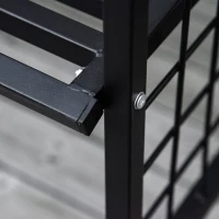 Outsunny Pflanzbogen mit Bank Sitzbank Torbogen Rankgitter Rankhilfe Garten Bogendach Metall Schwarz 154 x 60 x 205 cm(m-10)