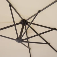 Outsunny XXL Sonnenschirm mit Handkurbel wetterbeständig 455 cm x 270 cm x 240 cm Stahl Polyester Beige(m-10)