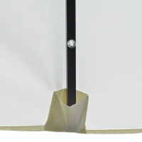 Outsunny Sonnenschirm mit LED Solar 4,5m Doppelsonnenschirm Gartenschirm Marktschirm Terrassenschirm Oval Schwarz+Cremeweiß(m-11)