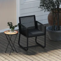 Outsunny Mosaic Outdoor Garden Table, 35.5cm Round Folding Coffee Table with Metal Frame for Balcony Terrace, Orange(m-8)