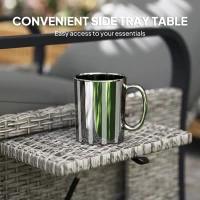 Outsunny 140° Reclining Rattan Armchair - Mixed Grey(m-7)