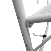 Outsunny Balkonhängetisch Hängetisch Gartentisch höhenverstellbar halbrund Ø30 cm Terrasse Metall Weiß L60 x B45 x H50 cm(m-10)