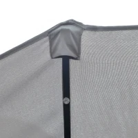 Outsunny Sonnenschirm mit LED Solar 4,5m Doppelsonnenschirm Gartenschirm Marktschirm Terrassenschirm Oval Hellgrau+Schwarz(m-11)