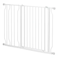 PawHut Hunde-Absperrgitter, Klemmmontage, verstellbare Länge, Stahl/ABS, 75-115 x 76cm, Weiß(m-1)