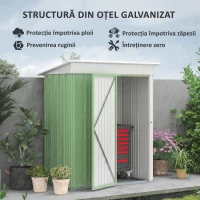 Magazie Gradina Otel Verde 161x95x163/181 cm cu Usa Blocabila(m-4)