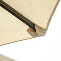 Outsunny Sonnenschirm Gartenschirm Marktschirm Doppelsonnenschirm Terrassenschirm mit Schirmständer Handkurbel Cremeweiß Oval 460 x 270 x 240 cm(m-10)