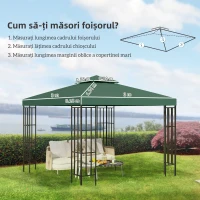 Outsunny Acoperiș de Schimb pentru Gazebo pentru Grădină Dublu strat 3x3m(m-3)