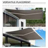 Outsunny Luifelslinger incl. afstandsbediening knikarmluifel balkon aluminium 5 x 3 m(m-8)