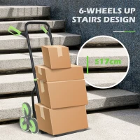 DURHAND Six-Wheel Folding  Sack Barrow Trolley - Black/Green(m-5)