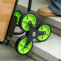 DURHAND Six-Wheel Folding  Sack Barrow Trolley - Black/Green(m-8)