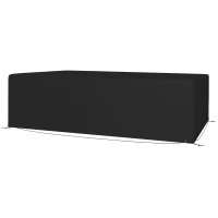 Outsunny Outdoor Garden Furniture Cover Waterproof, Anti-UV 600D Heavy Duty Oxford Fabric Patio Furniture Cover for Rectangular Sofa Table Set, Black, 245 x 165 x 66 cm(m-10)