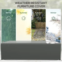 Outsunny Outdoor Garden Furniture Cover Waterproof, Anti-UV 600D Heavy Duty Oxford Fabric Patio Furniture Cover for Rectangular Sofa Table Set, Dark Grey, 245 x 165 x 66 cm(m-6)