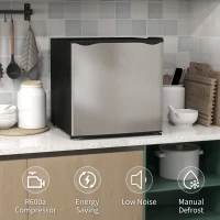 HOMCOM 35L Mini Freezer, -24℃ to -14℃ Temperature - Silver Tone(m-8)