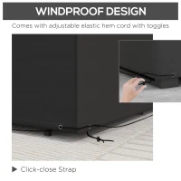 Outsunny Outdoor Garden Furniture Cover Waterproof, Anti-UV 600D Heavy Duty Oxford Fabric Patio Furniture Cover for Rectangular Sofa Table Set, Black, 245 x 165 x 66 cm(m-5)