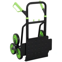 DURHAND Six-Wheel Folding  Sack Barrow Trolley - Black/Green(m-11)