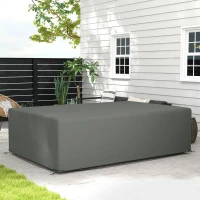 Outsunny Outdoor Garden Furniture Cover Waterproof, Anti-UV 600D Heavy Duty Oxford Fabric Patio Furniture Cover for Rectangular Sofa Table Set, Dark Grey, 245 x 165 x 66 cm(m-2)