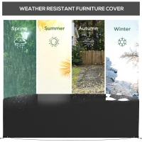 Outsunny Outdoor Garden Furniture Cover Waterproof, Anti-UV 600D Heavy Duty Oxford Fabric Patio Furniture Cover for Rectangular Sofa Table Set, Black, 245 x 165 x 66 cm(m-6)