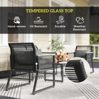 Outsunny 4 Pieces Rattan Garden Furniture Set - Charcoal Grey(m-4)