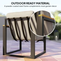 Outsunny Garden Furniture Set, 4 Piece Indoor Outdoor Conservatory with Loveseat Sofa, Armchairs, Glass Top Coffee Table, Cushions for Balcony, Poolside, Patio, Light Grey(m-5)