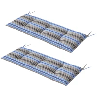 Outsunny Conjunto de 2 Almofadas para Banco de Jardim de 2 Lugares 120x50x5 cm Almofadas Retangulares  Impermeáveis Multicor(m-11)