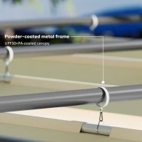 Outsunny 3 x 3 m Tuin-Pergola met Inklapbaar Dak, Paviljoen, Baldakijn voor Schaduw, UPF30+, Beige(m-6)