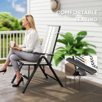 Outsunny Set of Two Rattan Reclining Garden Chairs - Multicolour(m-7)