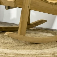 Outsunny Silla Mecedora de Madera con Respaldo Alto Reposabrazos y Balanceo Suave para Jardín Terraza 86x64x85 cm Marrón Claro(m-8)