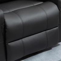 HOMCOM Opstastoel, massagestoel, verstelbare rugleuning, 8 massagemodi, elegant kunstleer, zwart, 88 x 92 x 106 cm(m-10)