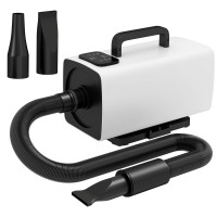 PawHut Secador para Animais de Estimação 2200 W Velocidade e Temperatura Ajustáveis 3 Bicos Ecrã Digital  34x16x25 cm Branco