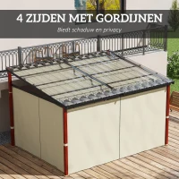 Outsunny Verstelbare Tuinprieel, Weerbestendig, Inclusief Bevestigingsmateriaal, Beige(m-6)