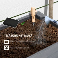 Outsunny Strat de Grădină Înălțat din Lemn cu Orificii de Drenaj și Raft de Depozitare, 100x30x71 cm, Gri(m-6)