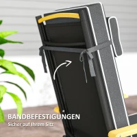 Outsunny Sitzkissen 120 x 47 x 9,5 cm wasserabweisend Stuhlkissen mit Bändern, Kopfstütze, UPF50+ Dunkelgrau(m-7)