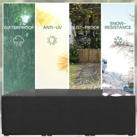 Outsunny 155 x 222cm Waterproof Furniture Cover - Black(m-4)