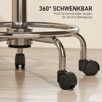 HOMCOM Obrotowy Taboret z Regulacją Wysokości z Oparciem, 59-75 cm, Obrotowy 360°, Czarny(m-7)