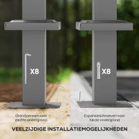 Outsunny 3 x 3 m Tuin-Pergola met Inklapbaar Dak, Paviljoen, Baldakijn voor Schaduw, UPF30+, Beige(m-7)