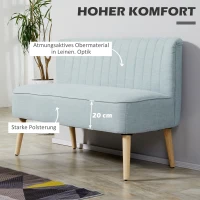 HOMCOM 2-Sitzer Sofa, weiche Polsterung, pflegeleichter Bezug, bis 150 kg, 117 x 56,5 x 77 cm, Hellgrün(m-4)