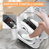 SPORTNOW Sitzpedaltrainer, Mini-Ellipsen-Trainer mit LCD-Monitor, Fernbedienung, 10 einstellbare Geschwindigkeitsstufen, Weiß(m-5)