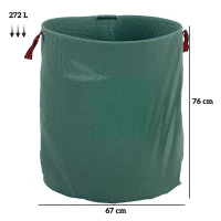 Outsunny Saci pentru Deșeuri Rezistenți, Pliabili și Reutilizabili cu Mânere, Φ67x76 cm, Verde(m-3)