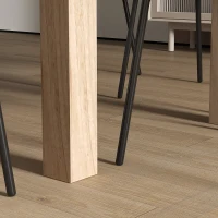 HOMCOM Mesa de Jantar Mesa Retangular para 6 Pessoas Mesa de Refeição para Cozinha Sala de Jantar 140x80x78 cm Madeira(m-9)