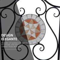 Outsunny Conjunto de 2 Cadeiras Dobráveis de Jardim Cadeiras com Mosaico Carga Máxima 120 kg 50x40x94,5 cm Preto(m-4)