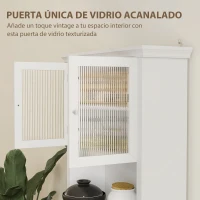 HOMCOM Alacena de Cocina con 1 Cajón 4 Puertas y Estantes Ajustables Carga 50 kg Mueble de Cocina 79x40x180 cm Blanco(m-6)