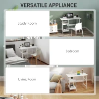 HOMCOM Compact Computer Desk with Storage Shelves, Study Table with Bookshelf, PC Table Workstation for Home Office, Study, Easy Assembly, 106 x 51cm, White(m-6)