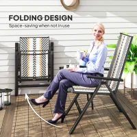 Outsunny Set of Two Rattan Reclining Garden Chairs - Multicolour(m-5)
