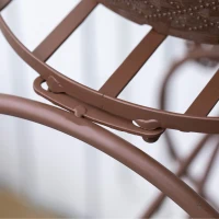 Outsunny Blumenständer, Pflanzenregal, Dreistufiger Blumenstand, Blumentreppe im französischem Stil, Pflanzenstand, Metall, Bronze, 76 x 27 x 67 cm(m-9)