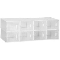 HOMCOM Modulares Regalsystem mit 8 Fächern, Steckregal, 25 cm x 35 cm x 19 cm, Transparent(m-10)