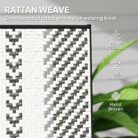 Outsunny Set of Two Rattan Reclining Garden Chairs - Grey(m-6)