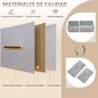 HOMCOM Cómoda Moderna con 9 Cajones de Tela y Diseño Elegante para Dormitorio Sala o Entrada 100x30x99 cm Gris(m-6)