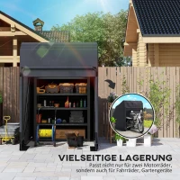 Outsunny Motorhoes Inklapbaar Outdoor Motorafdekking Waterdicht Winterbestendig XXL 345cmx135cmx191cm Zwart(m-8)